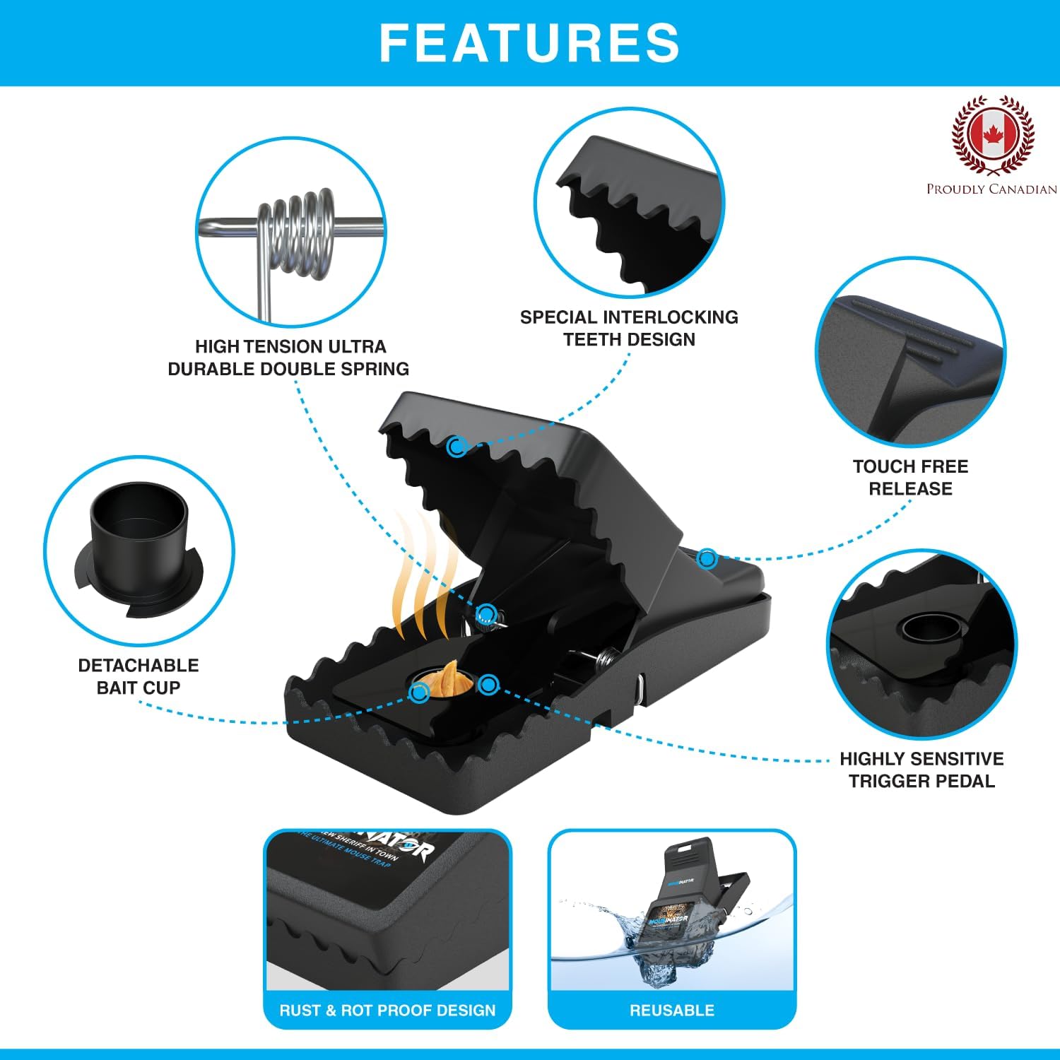Mouse Trap | 6-Pack | Professional Mouse Snap Traps for Indoor and Outdoor Use | Easy to Set | Safe and Reusable Design | Easy to Clean | Best Effective Small Mice Catcher that Work Mouse Snap Trap 6 Pack
