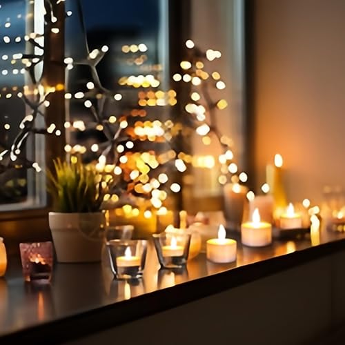 Miniatura 6 de idyl light Velas de té recargables, vela LED con temporizador remoto, velas votivas sin llama con base de carga, velas de té parpadeantes, paquete