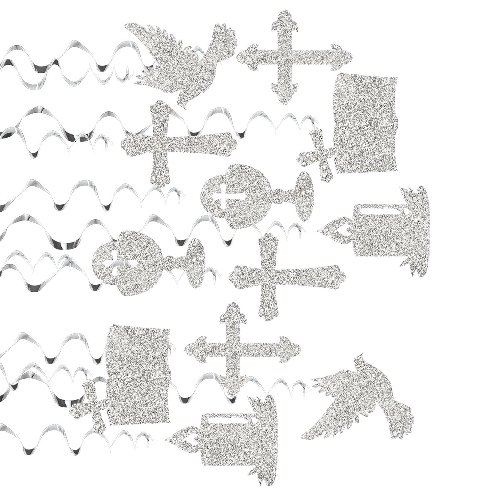 CAZSTYK and Paper Construction Crosses Doves Streamers Spirals Hanging Decorations First Communion Party Supplies Communion Party Decorations