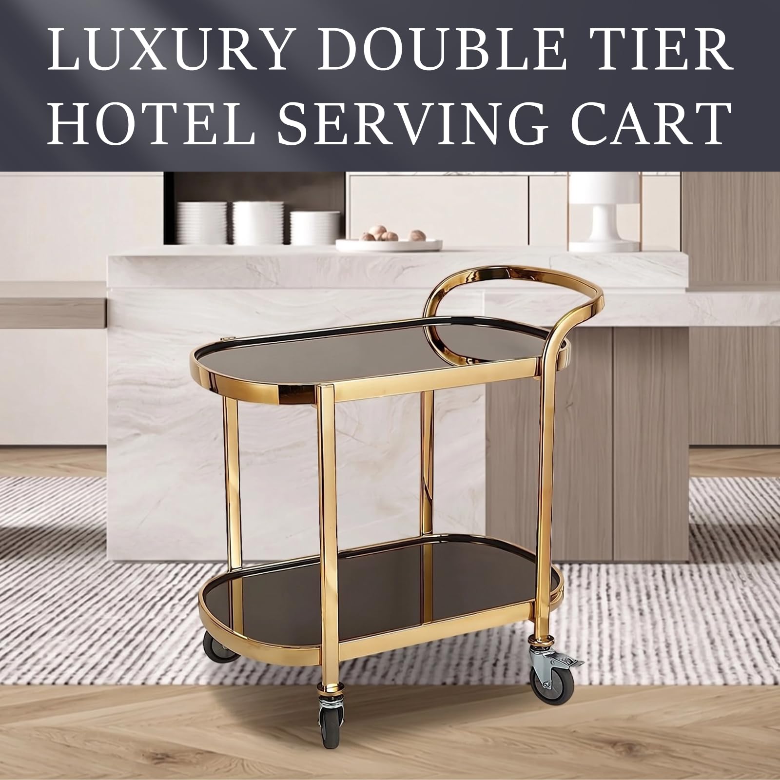 Carrello mobile da cucina con ruote bloccabili, in acciaio inox, per casa, bar, soggiorno, cucina, hotel