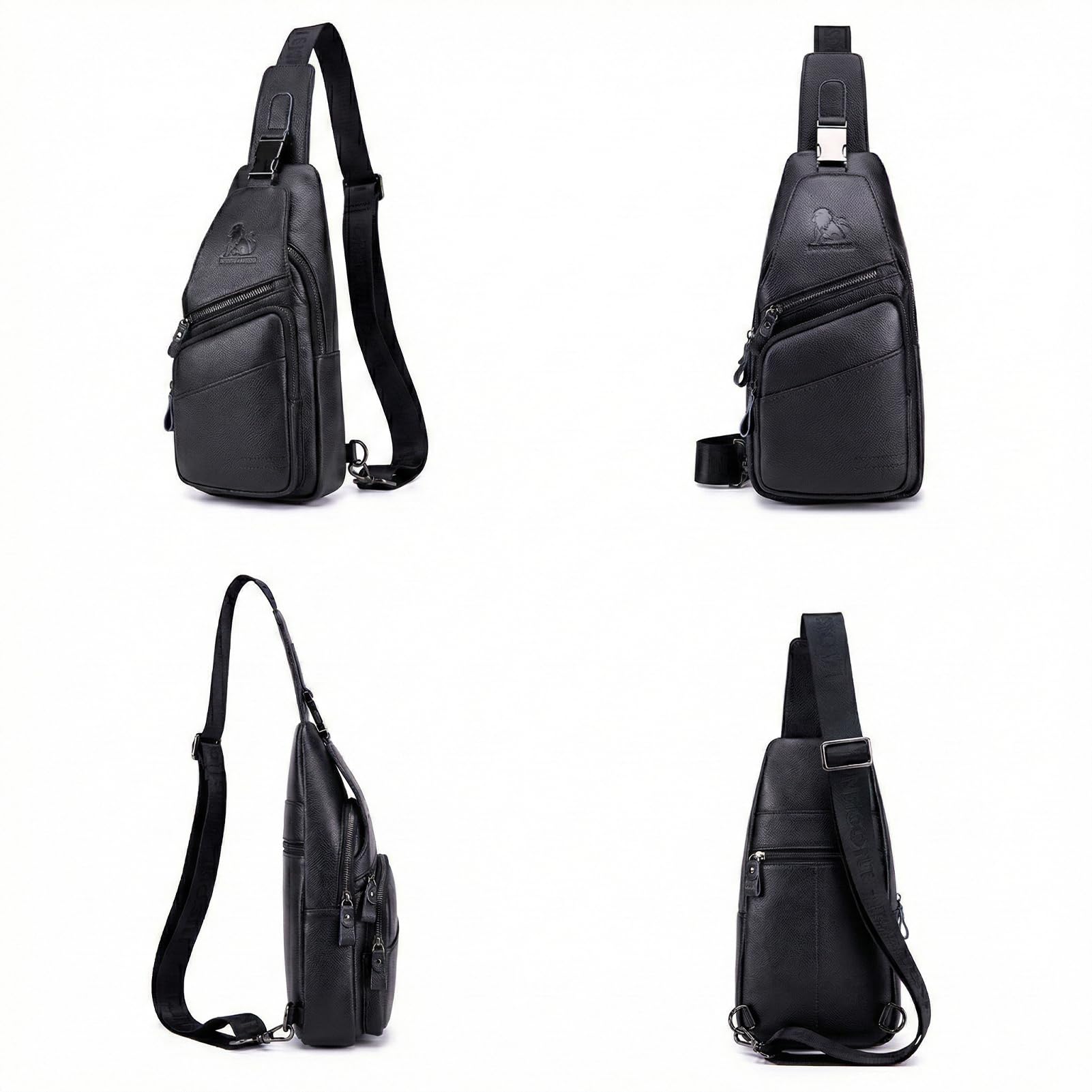 pundarika sac de poitrine en cuir sac à bandoulière en cuir pour hommes, sac d'affaires, de loisirs, de voyage, de travail, petit sac à main.
