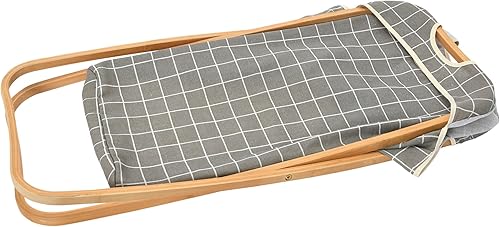 Miniatura 10 de Household Essentials Cesta Bamboo X Frame con patrón de rejilla, gris