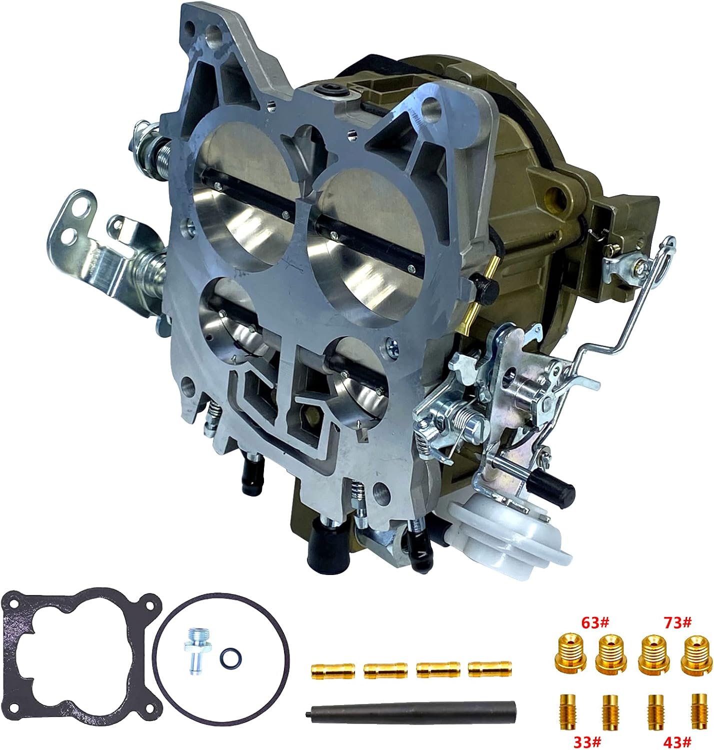 4 Barrel Mechanical Carburetor For Rochester Quadrajet 4MV Chevy 1966-1973 Divorced Choke 1901-GG 4BBL Replace Corvettes 1975-1979 750 CFM Carb For Chevrolet Engines 327 350 427 454 (1901R)