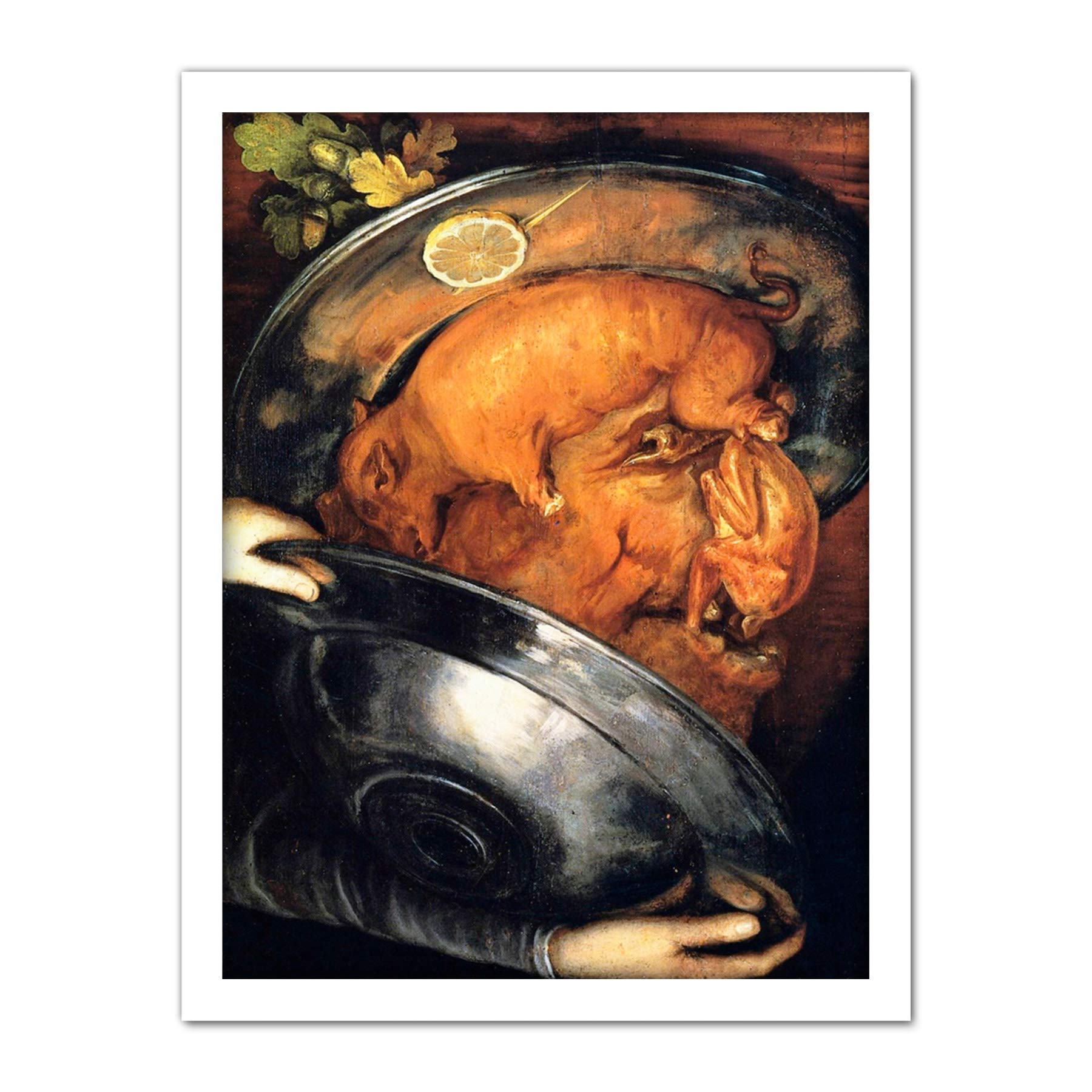 Artery8 Arcimboldo Cook Meat Face Portrait Painting Artwork Framed Wall Art Print 18X24 Inch