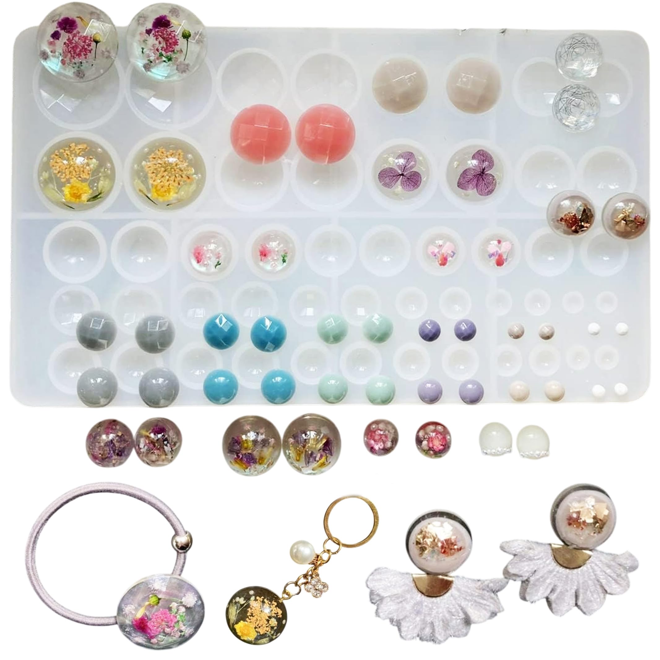 【総額4万円】アクセサリー　レジン　パーツ★まとめ売り Amazon.co.jp: 【Ever garden】 レジン 丸 半円 半球 宝石 シリコン