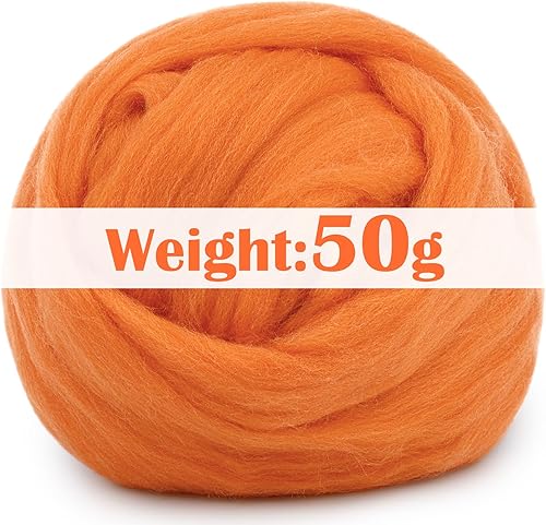 Miniatura 23 de Mayboos Hilo de lana para hilar, lana natural de color de 1.76 onzas, suministros de fieltro de lana pura, hilo grueso para fieltro húmedo, Color2