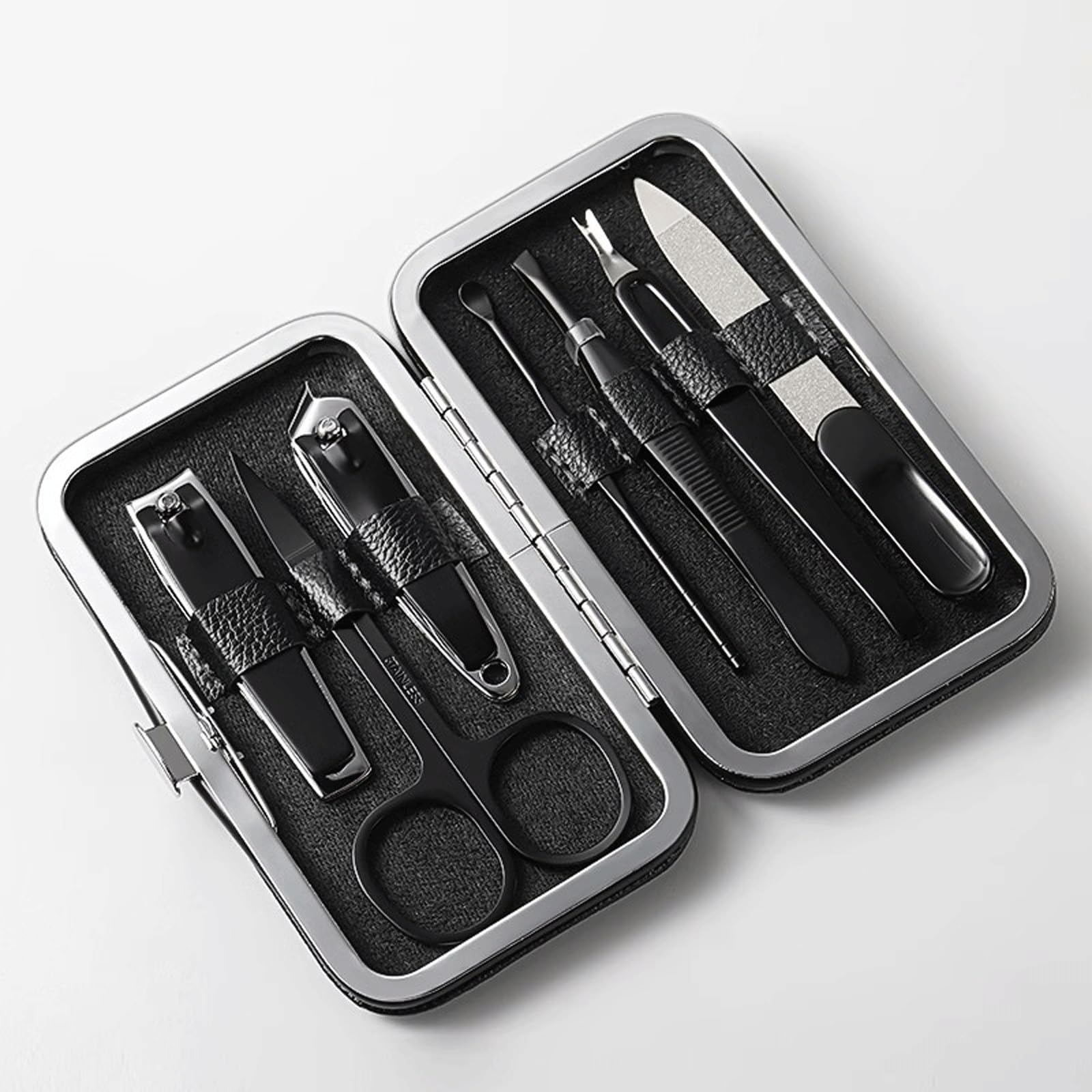 Set di tagliaunghie con cucchiaio for orecchie,Tagliaunghie(Black)