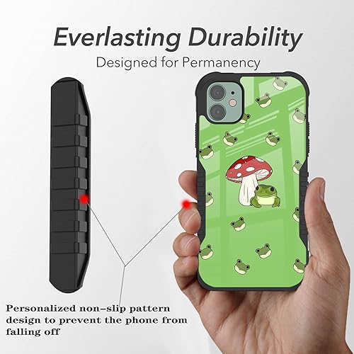 Miniatura 3 de LANJINDENG Funda compatible con iPhone 11, diseño estético kawaii de hongos rana, a prueba de golpes, antiarañazos, protección contra caídas, TPU