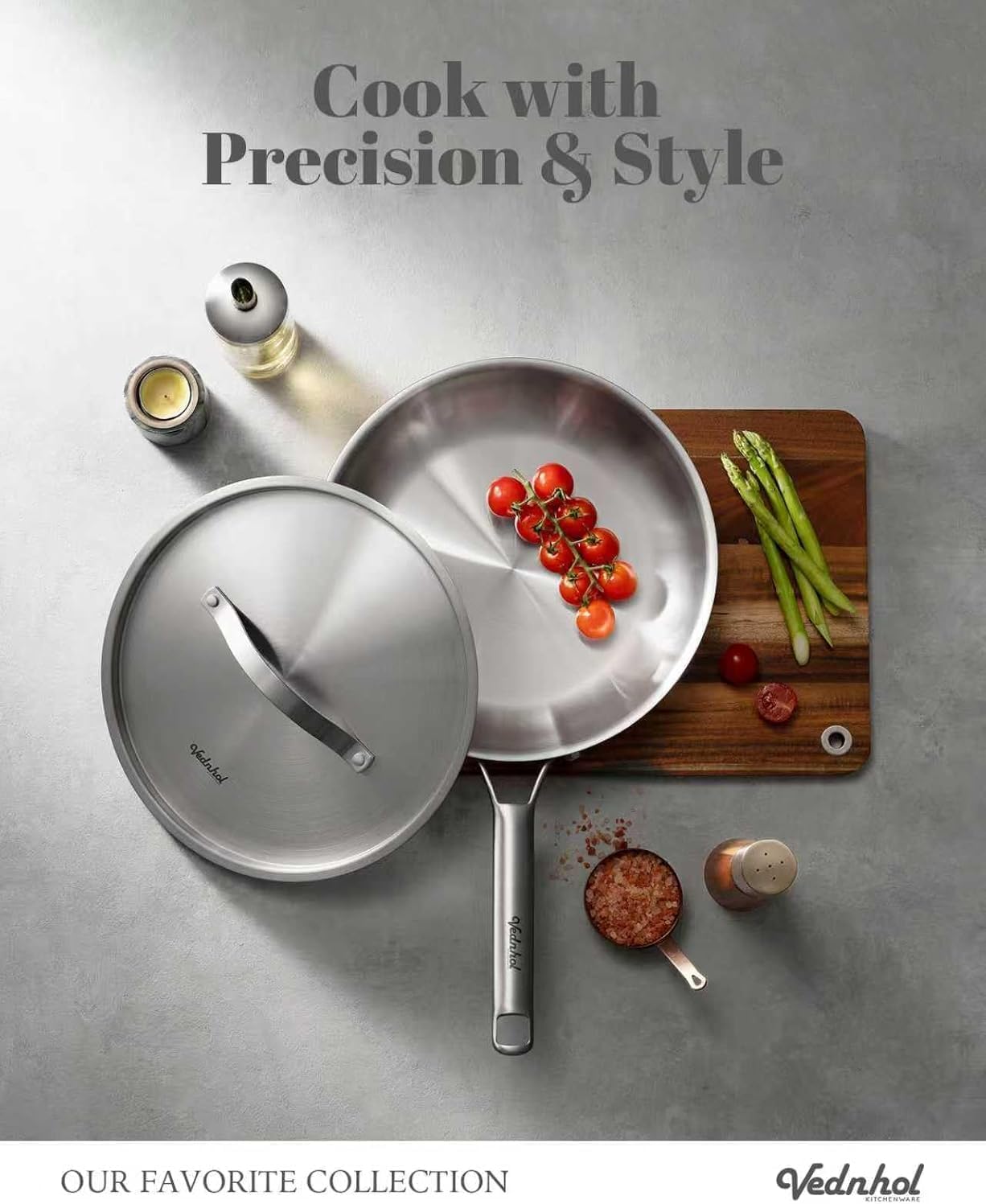 Titanium Cookware set | Hammered Titanium pans for cooking with Lids | 14 Pcs | Non-Toxic Skillet |PFAS/PFOA/PTFE Free | Dishwasher&Oven Safe | Kitchen Induction Compatible au gratin pan