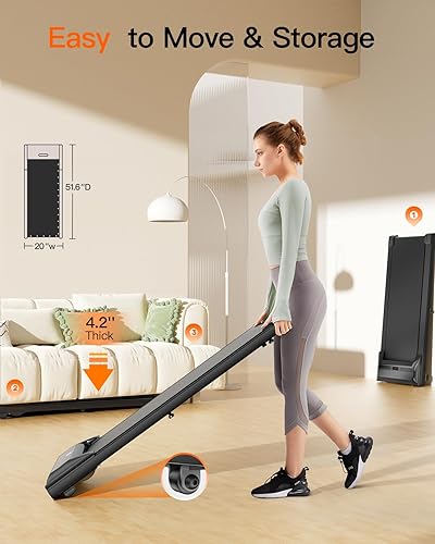 Miniatura 4 de UMAY Walking Pad, Under Desk Treadmills for HomeOffice, Portable Walking Treadmill with Remote Control, SPAX APP and LED Display, Installation-Free