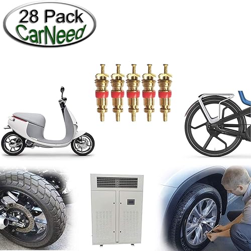 Miniatura 6 de Febrytold 3 piezas de herramientas de extracción de núcleo de válvula de neumático con 25 núcleos de vástago de válvula de latón, herramienta de