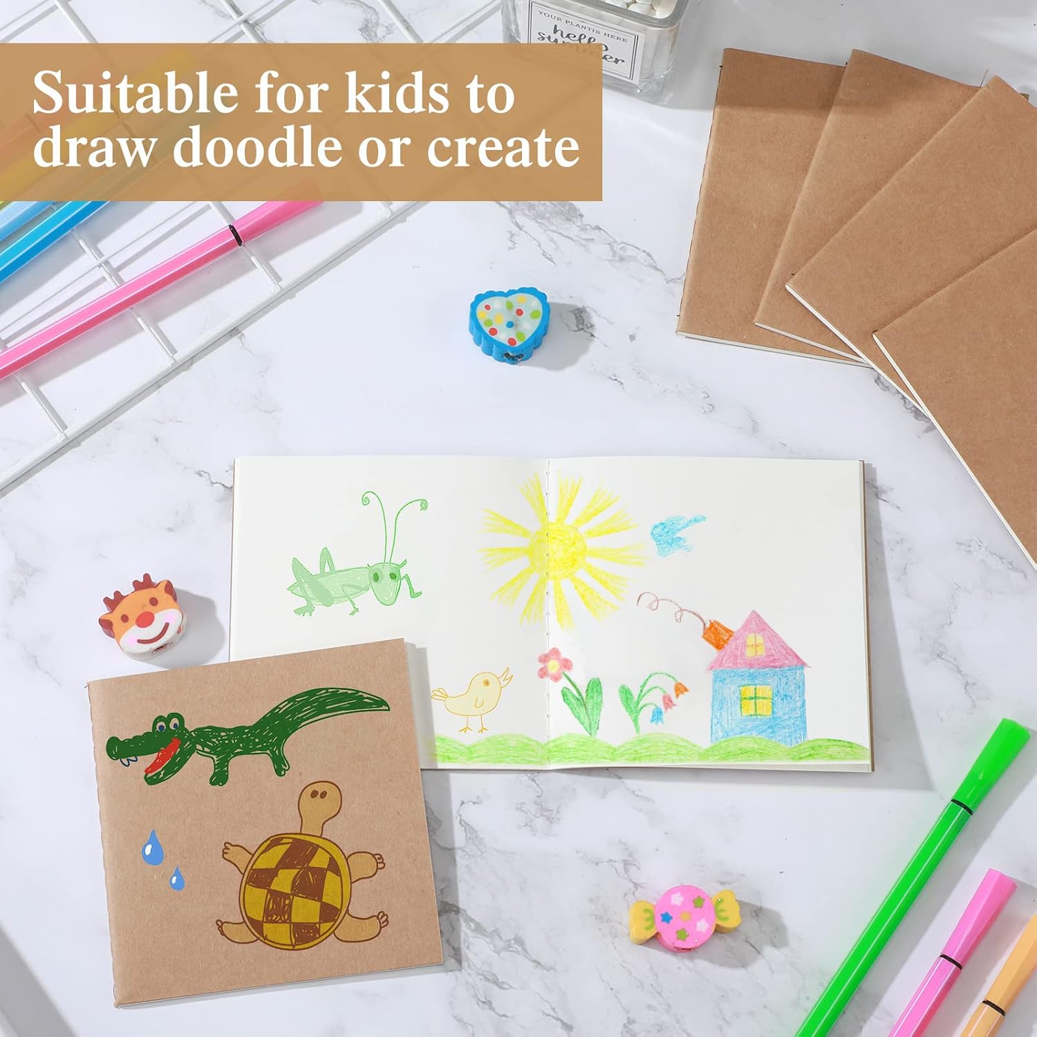 100 Pcs Mini Pocket Notebooks Bulk, 4 x 4 Inch Small Notepads with Blank and Lined Pages, Thick Paper Compact Journals for Office Notes, Meetings, Travel and Daily Writing(Blank Style)