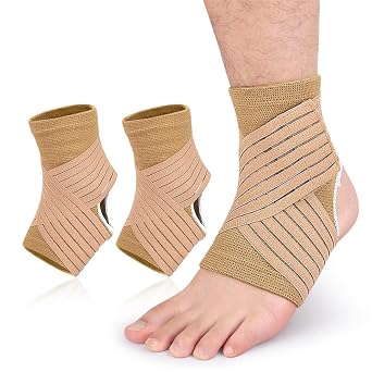 Ankle Support Brace for Women & Men, 1 Pair Ankle Compression Sleeve Adjustable Ankle Wrap, Breathable Foot Brace for Relief Sprained Ankle, Achilles Tendon, Injured Foot, Recovery, Sport, Running