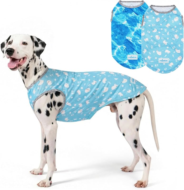 KYEESE 2Pack Sun Protection Dog Cooling Shirt for Medium Dogs, Polar Bear