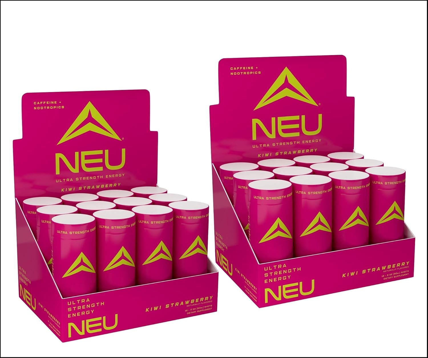 NEU Extra Strength Energy Shots, Pre Workout Energy Drinks Nootropics Brain Support Supplement, Zero Carb, Zero Calorie, Zero Sugar Free Coffee Alternative Keto Friendly, Tropical Punch 2 Fl Oz : Health & Household