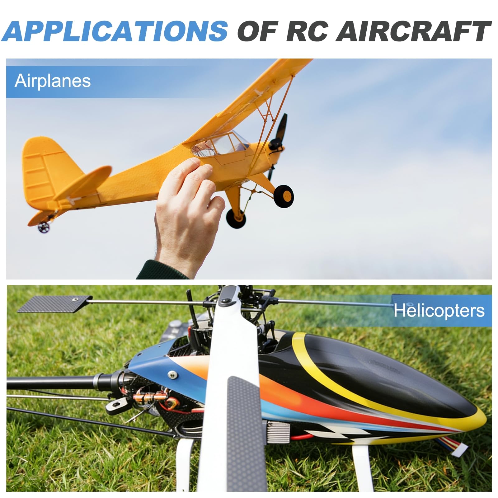 sourcing map 4 conectores de varilla de empuje con clip de metal, varilla roscada M3 de acero inoxidable 304 con clip de metal para aviones de ala fija RC de aviones, piezas de modelos de bricolaje