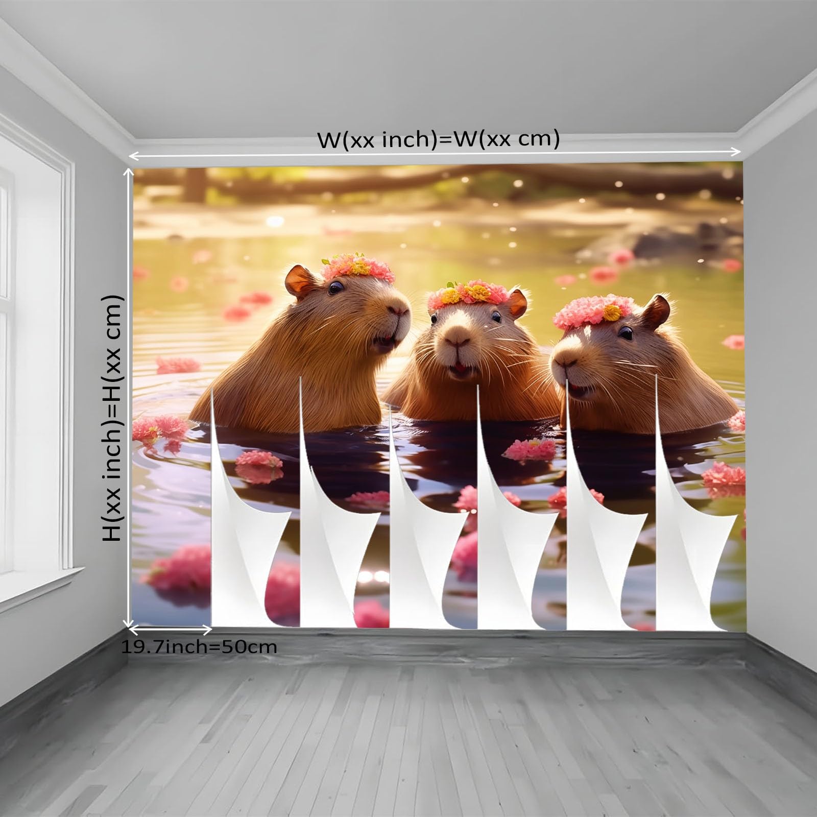 Plakat ścienny 200 x 140 cm, naturalna kapibara, dekoracja z włókniny na biurko i ścianę akcentującą, brązowy