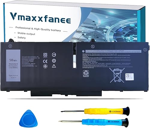 Vmaxxfanee FK0VR FKOVR 58Wh Batería de repuesto para Dell Latitude 5330 7530 7330 7430 Latitude 5330 2-en-17430 2-en-17330 2-en-1 Series FKOVR 8H6WD