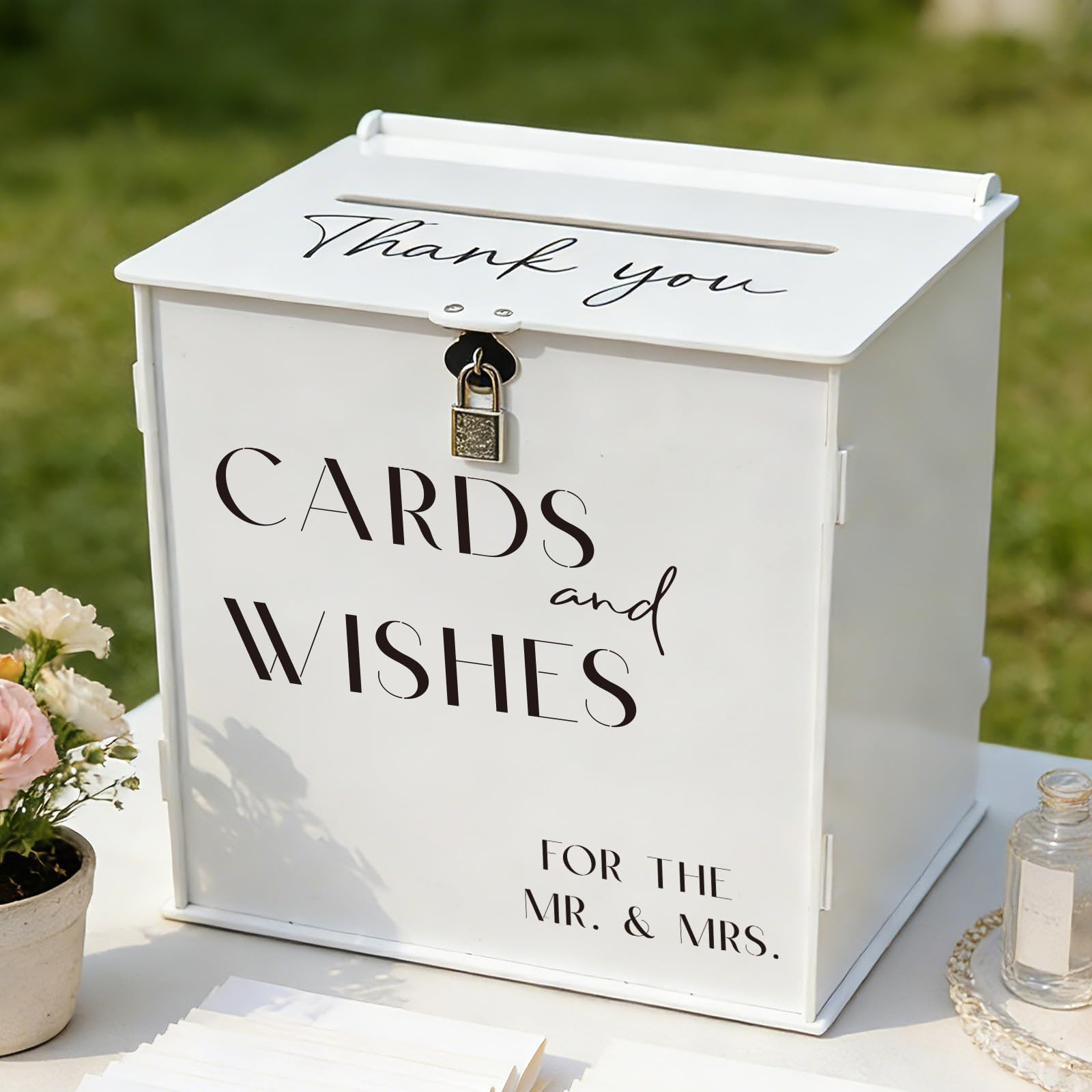 Photo 1 of SOFARKKT White Acrylic Card Box