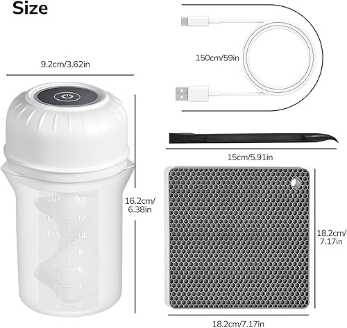 Miniatura 7 de Winartton Mezclador automático de resina, mezclador epoxi fácil de limpiar con paleta de silicona y taza de mezcla, burbuja mínima, manos libres,