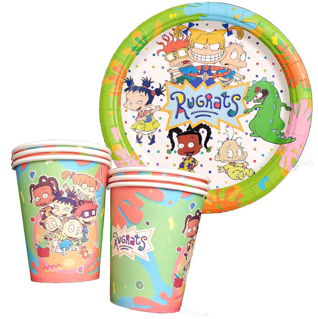 🥳 12PC RUGRATS INCLUDES 6PC CAKE PLATES 6PC KIDS CUPS DECORATIONS THEME
