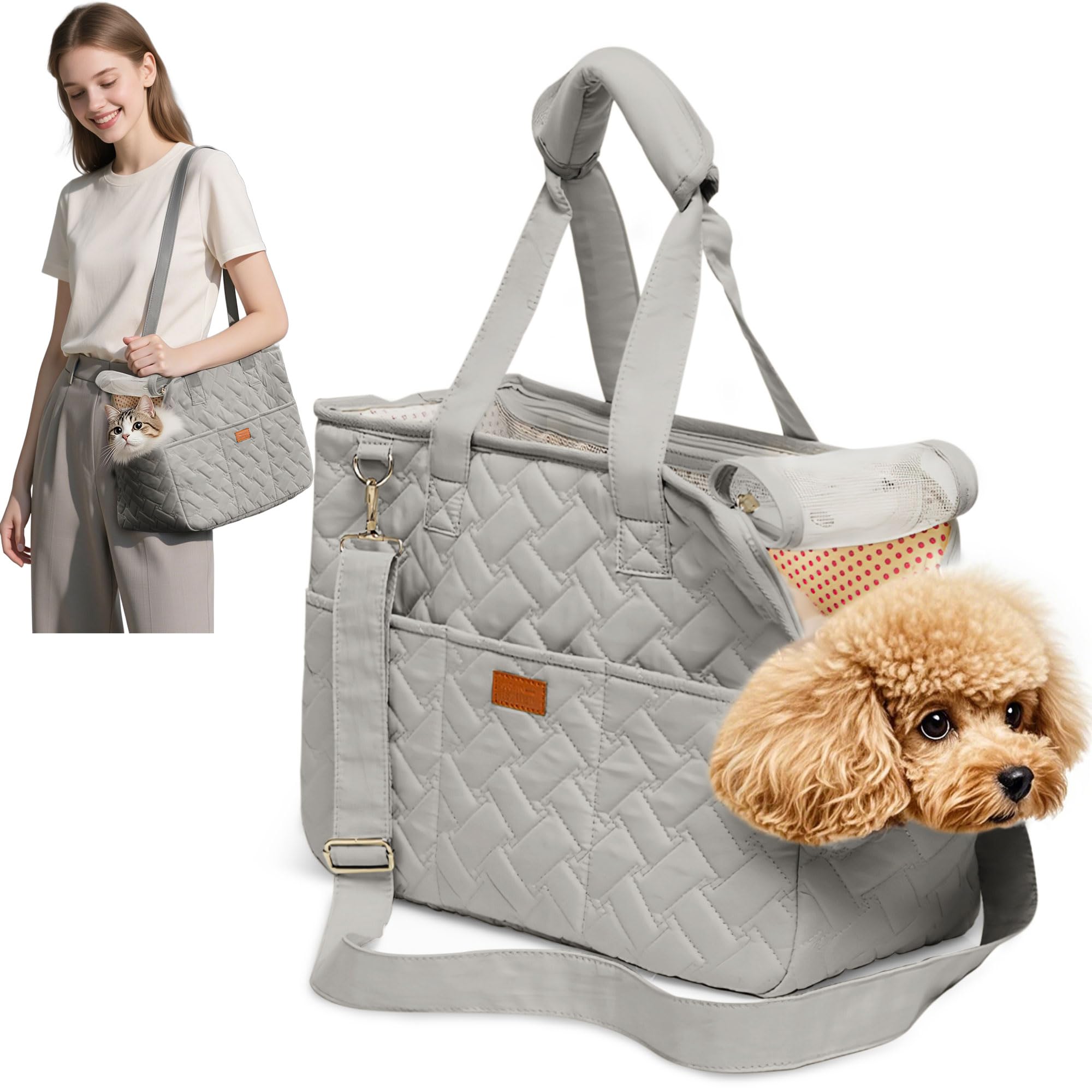 ALLSOPETS Dog Carrier Bag, Soft Lightweight Pet Carrier for Small Dogs and Cats with Mesh Ventilation