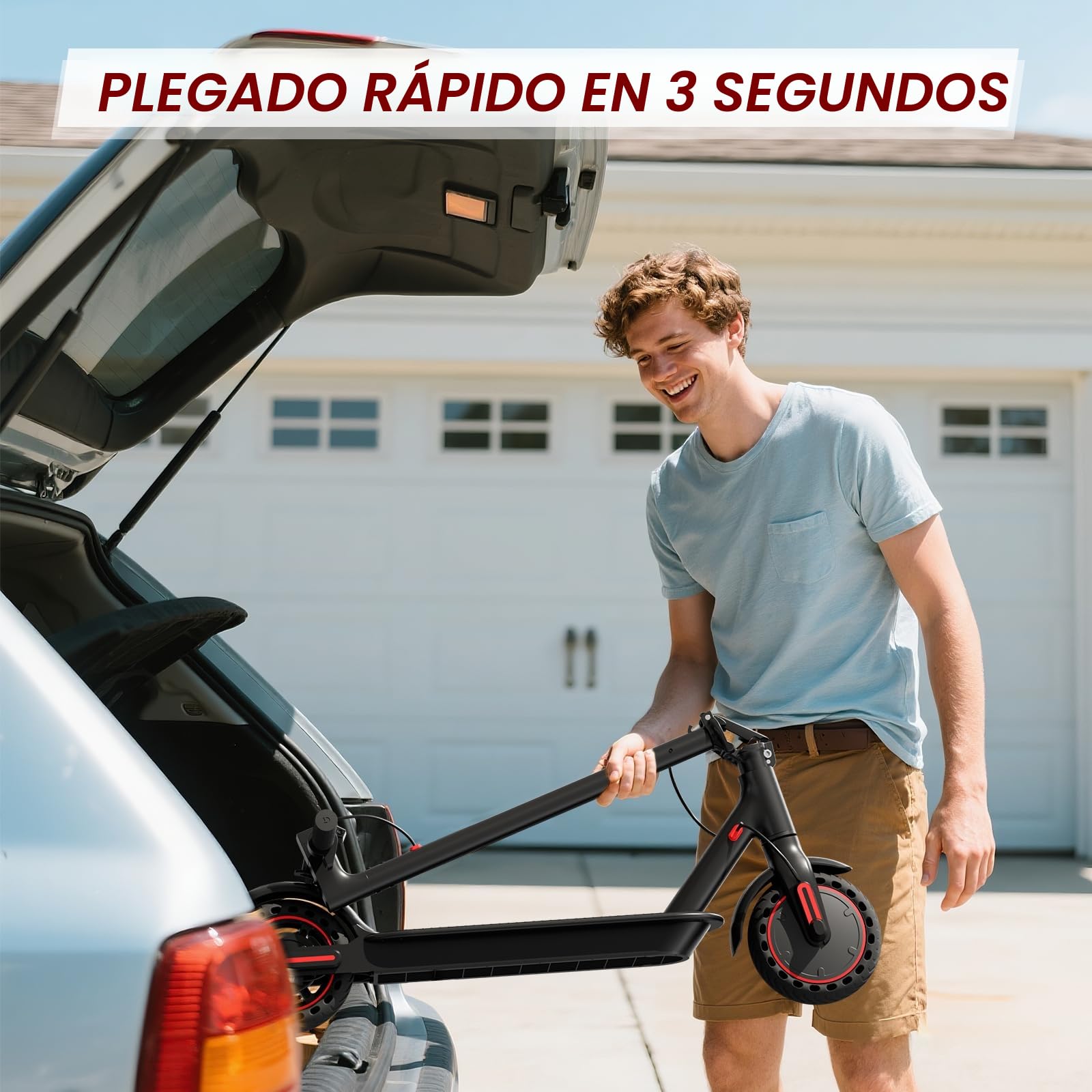 8.5" Patinete eléctrico Plegable de aleación, Conexión App Móvil,30Km de autonomía, batería 387 WH, Carga máxima 120KG Gris