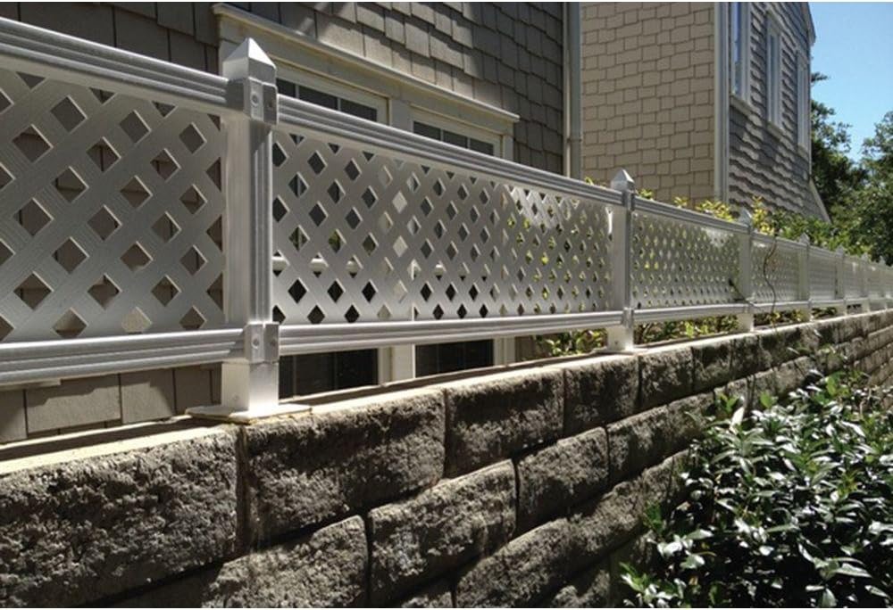 1 ft. H x 4 ft. W White Modular Vinyl Lattice Fence Panel (4-Pack)