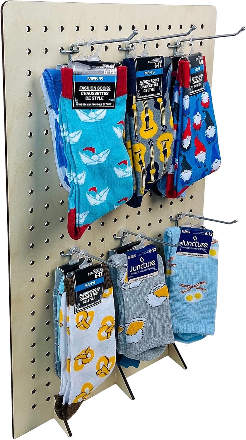 Torched Pegboard Display Stand for Jewelry, Craft Shows, Selling, Vendor Events, Tools, Peg Board Accessories Rack Organizer, XXL 15.75" L x 4.3" W x