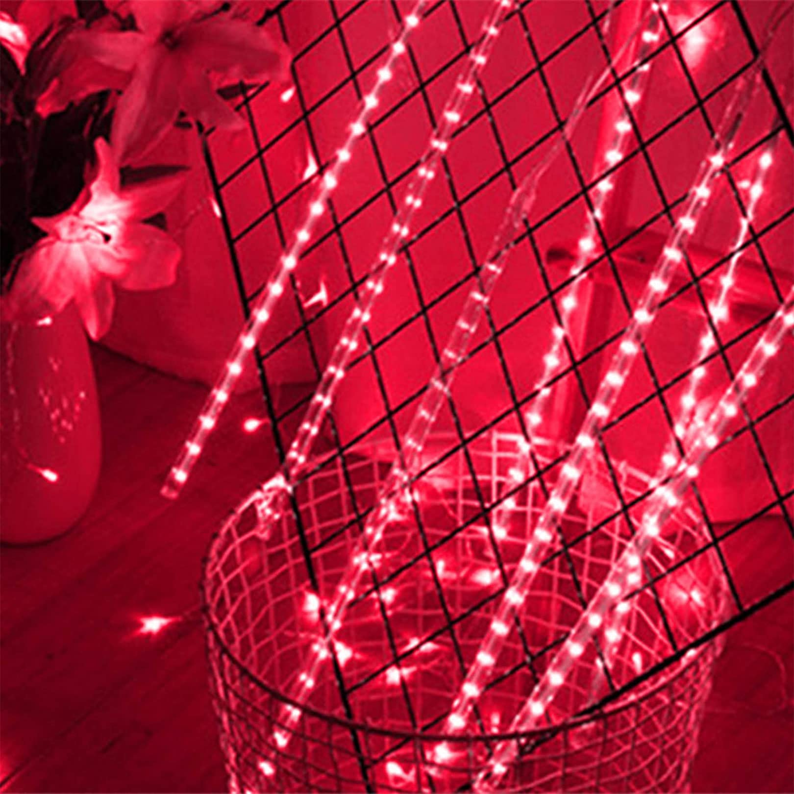 Cadena de luces Luz de lluvia de meteoritos para interiores 80 cm 8 tubos 576 LED Decorativo Impermeable Carámbano Caída de nieve Luces Nieve que cae para la decoración del árbol de la boda de va