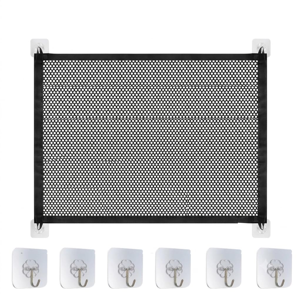 Magic Dog Gate for Doorways and Stairs - No Drill Portable Mesh Pet Gate Safety Fence for House, Heavy Duty Woven Net Dog Barrier.-image-28