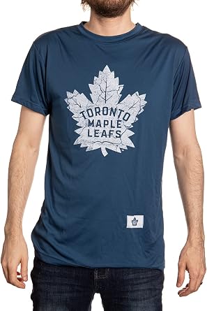 NHL Men's Loose Fit Moisture Wicking Short Sleeve Rashguard Shirt