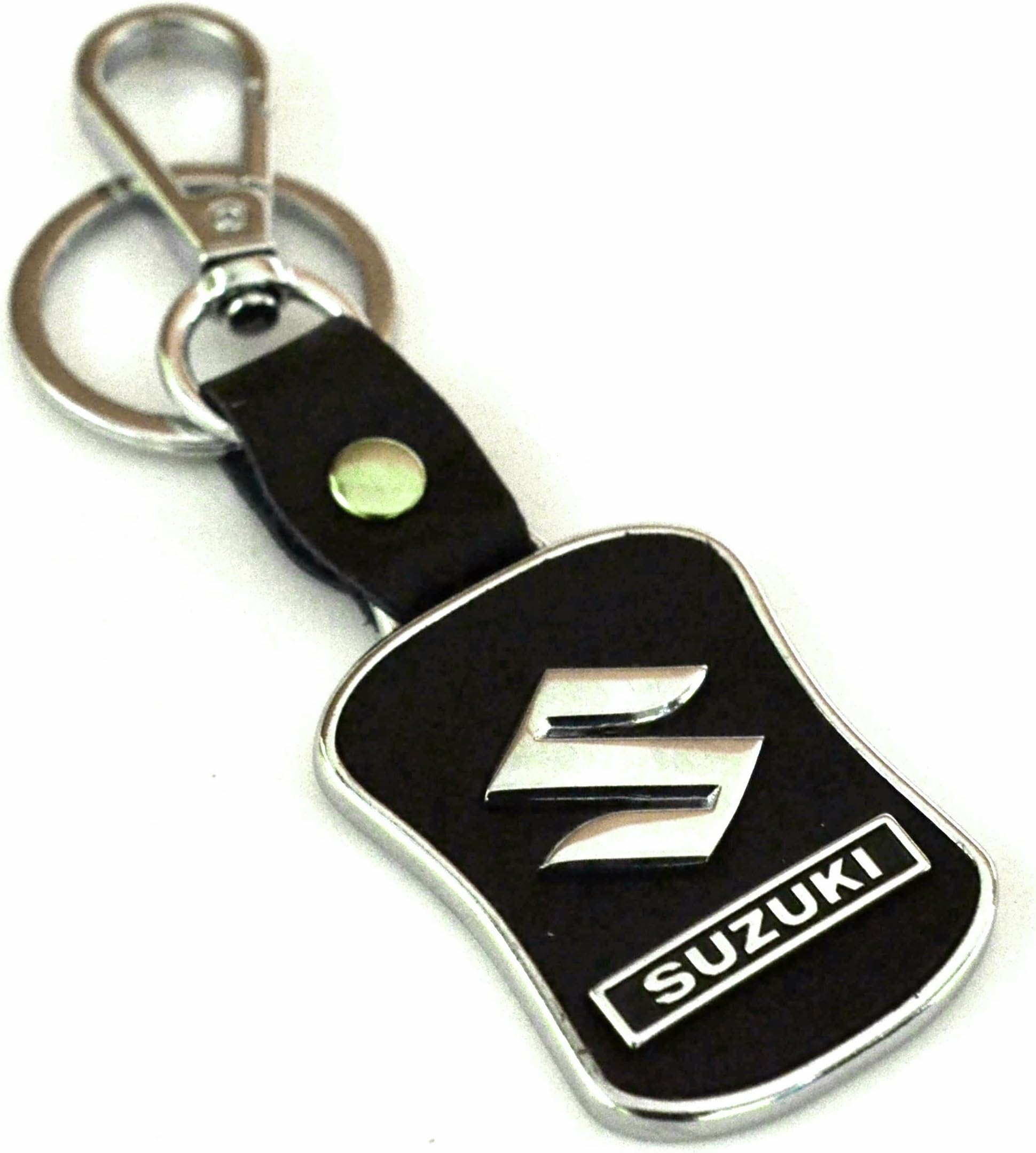 Glow Time Suzuki Leather Keychain -(8cmL x 6cmB, Black)