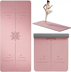 Tapete de Yoga, Tapete de Exercício Extra Grosso de Alta Densidade, Yoga Mat Ant rasgo com Alça para Transporte, atrás Antiderrapante, Adequado para Vários Exercícios de Yoga