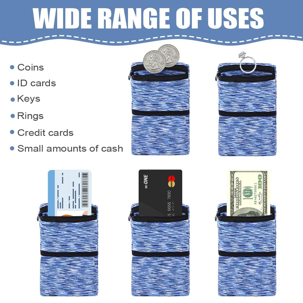 HAGOT 1/2/3/4 Pezzi Marsupio Polso, Tasca Morbida ed Elasticizzata con Cerniera per Corsa, Palestra, Camminata, Ciclismo, Escursionismo, Yoga e Altro Ancora