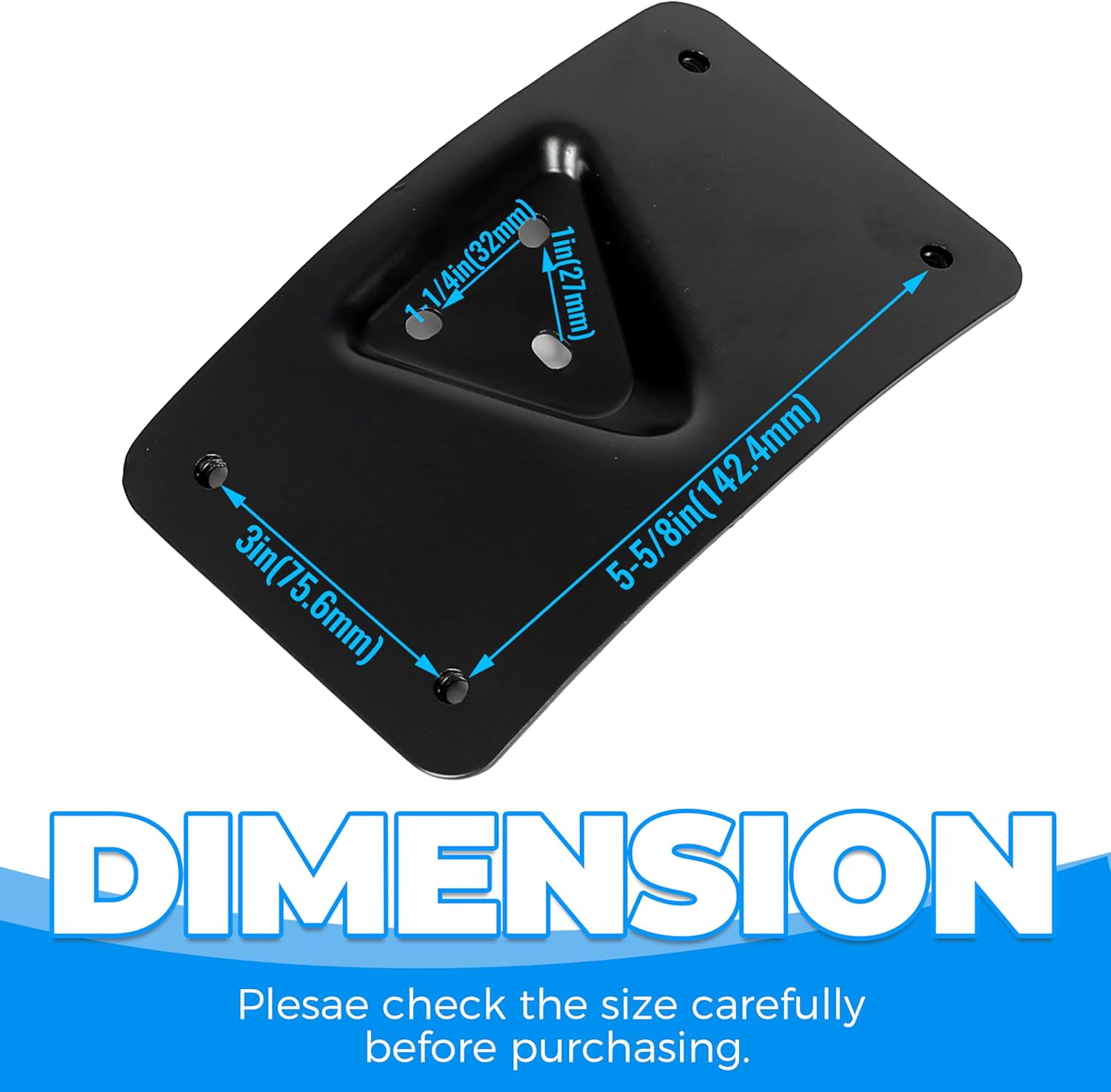 KUAFU Universal Curved Laydown License Plate Mount Kit Compatible with Harley Davidson Bracket Frame Replacement for 3148 Steel Black 3 Hole Mount