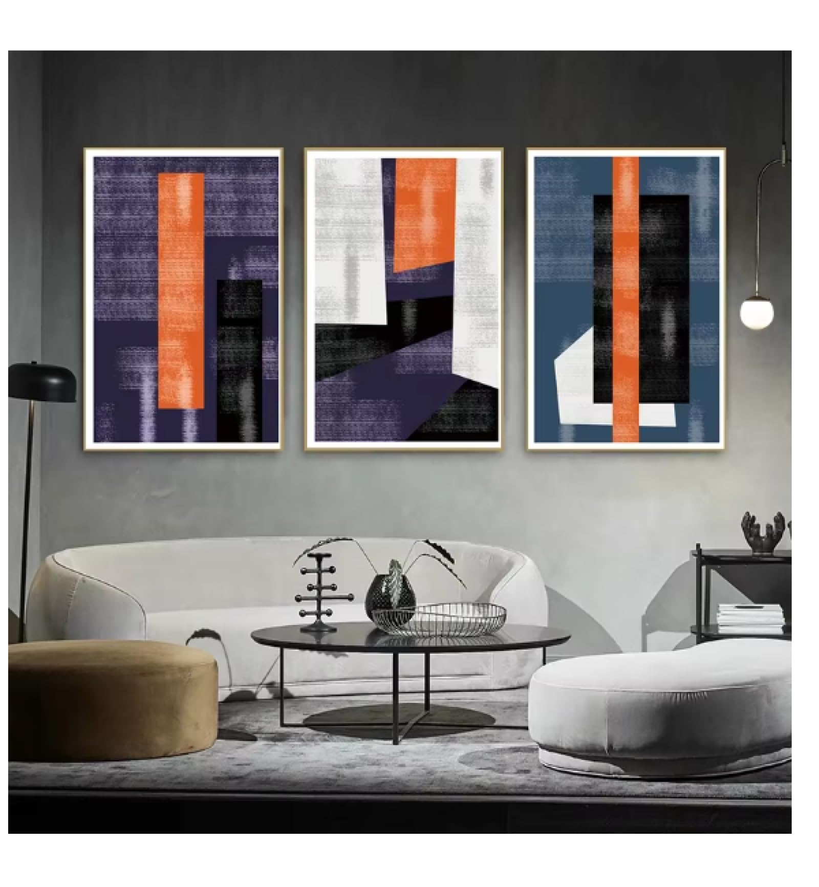 Impression d'art géométrique sur toile haute définition pour décoration