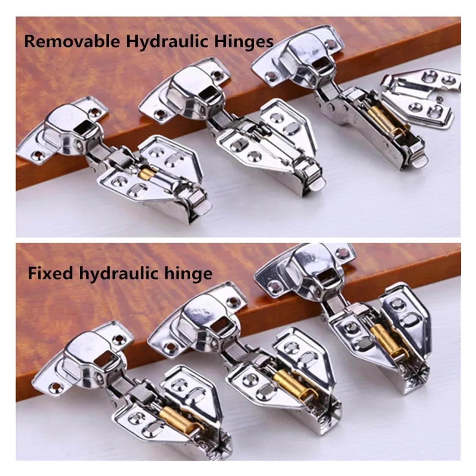 Zawiasy do szafek kuchennych, Hydrauliczne zawiasy szafek ze stali nierdzewnej z mechanizmem miękkiego domykania 1/10 szt(Half Overlay,10 Pcs)