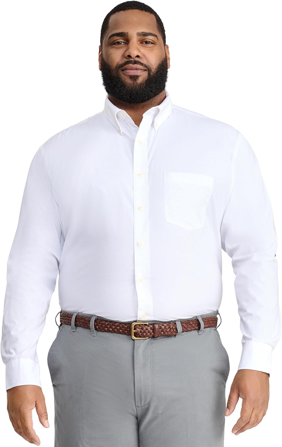 Izod Men's Big and Tall Button Down Long Sleeve Stretch Performance Solid Shirt - Image 7