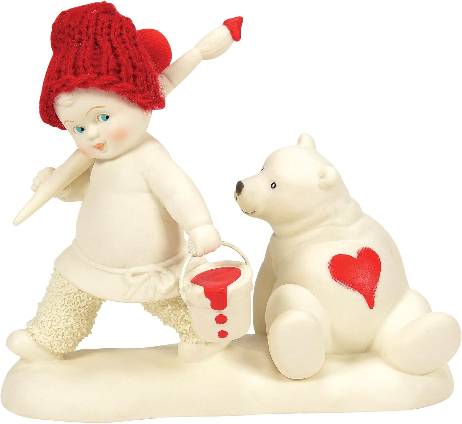 Department 56 Snowbabies Christmas Jubilee Teddy Bear Give a Little Heart Figurine, 3.94 Inch, Multicolor