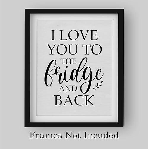 Miniatura 3 de I Love You to the Fridge & Back - Kitchen Wall Decor - Funny Vintage Kitchen Wall Art Print Sign - Ideal for Home, Kitchen, Dining, Country &