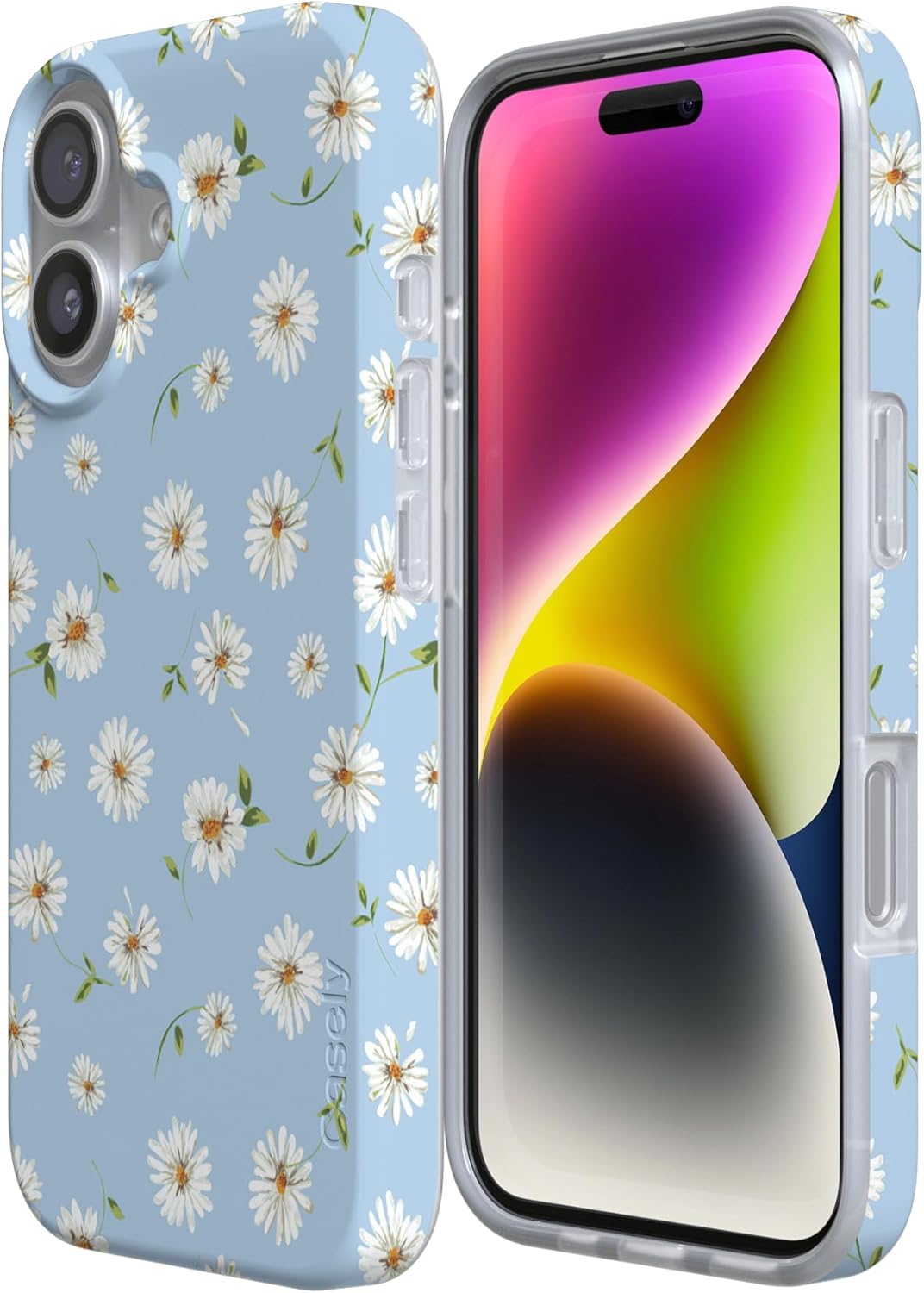 Casely iPhone 17 Case | Daisy Daydream | Baby Blue Floral | Compatible with MagSafe | Classic Ultra Slim Design