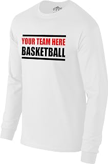 Custom Basketball Warm Up T-Shirt | Youth Sizes | Add Your Team Name | Long Sleeve, Unisex, Performance Tee