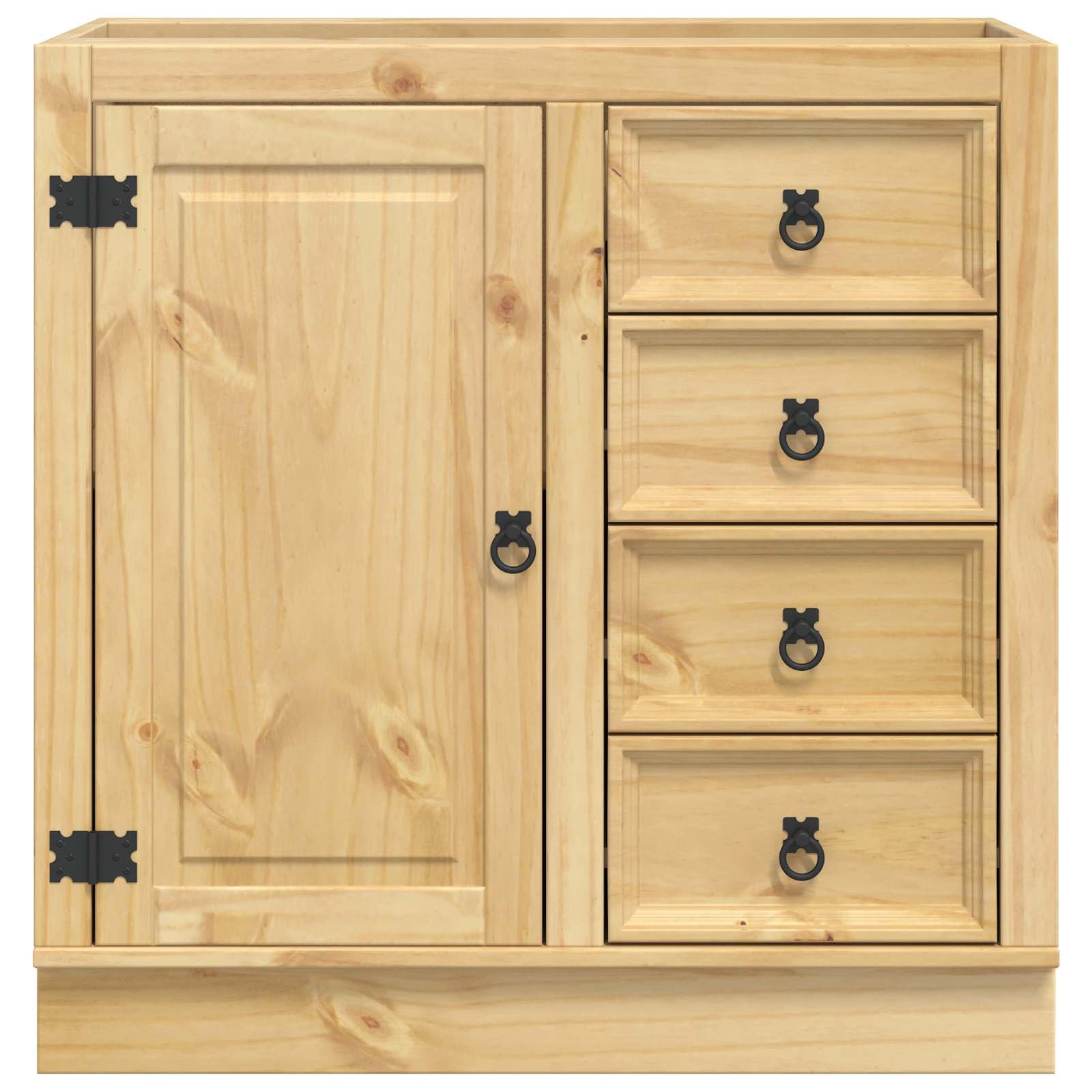 vidaXL Schrank SKI Honigbraun 80 x 46 x 81 cm Massives Kiefernholz, Wohnzimmer, rechteckiger Schrank, Moderne Aufbewahrung, Kiefernholz-Design, praktischer Buffet, schicker Essensorganizer
