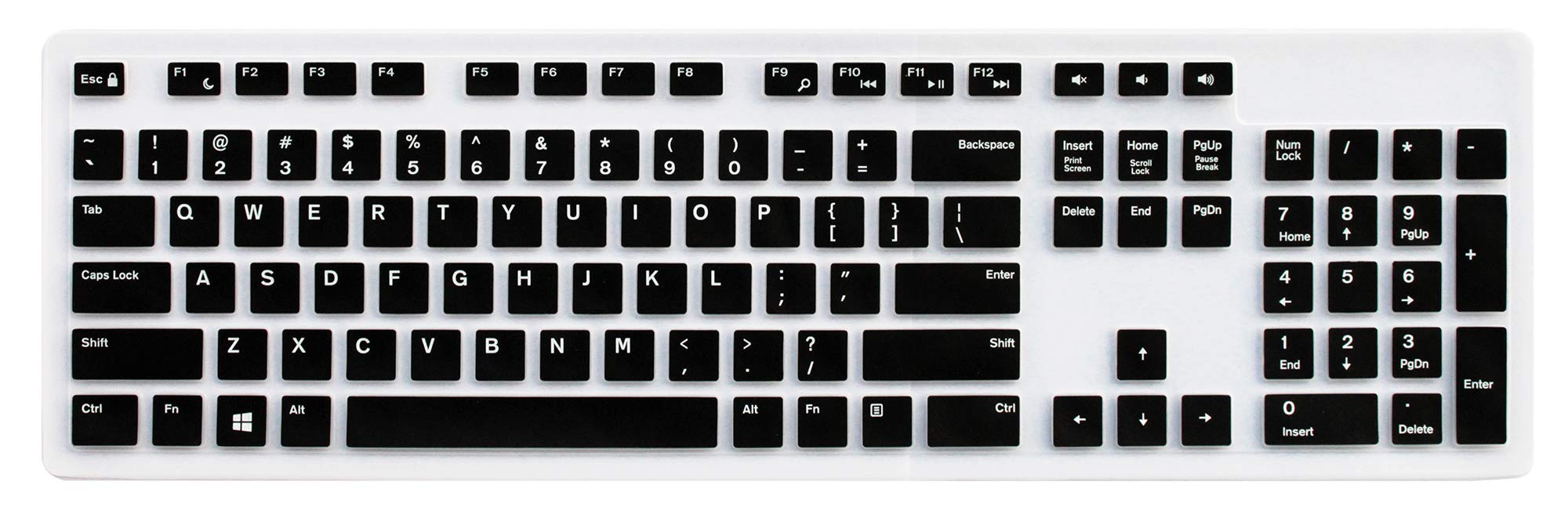 Ultra Thin Silicone Desktop PC Keyboard Cover Skin Protector Compatible for Dell KM636 Wireless Keyboard & Dell KB216 Wired Keyboard (Black)