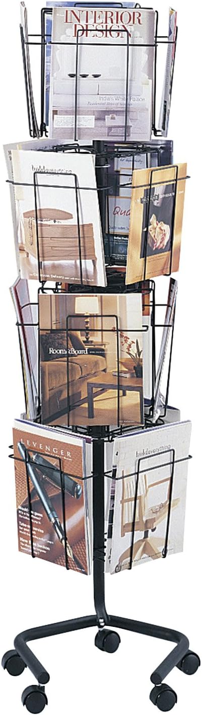Amazon.com: Wire Display Rack for Books or DVDs, 24-Pocket Floor ...