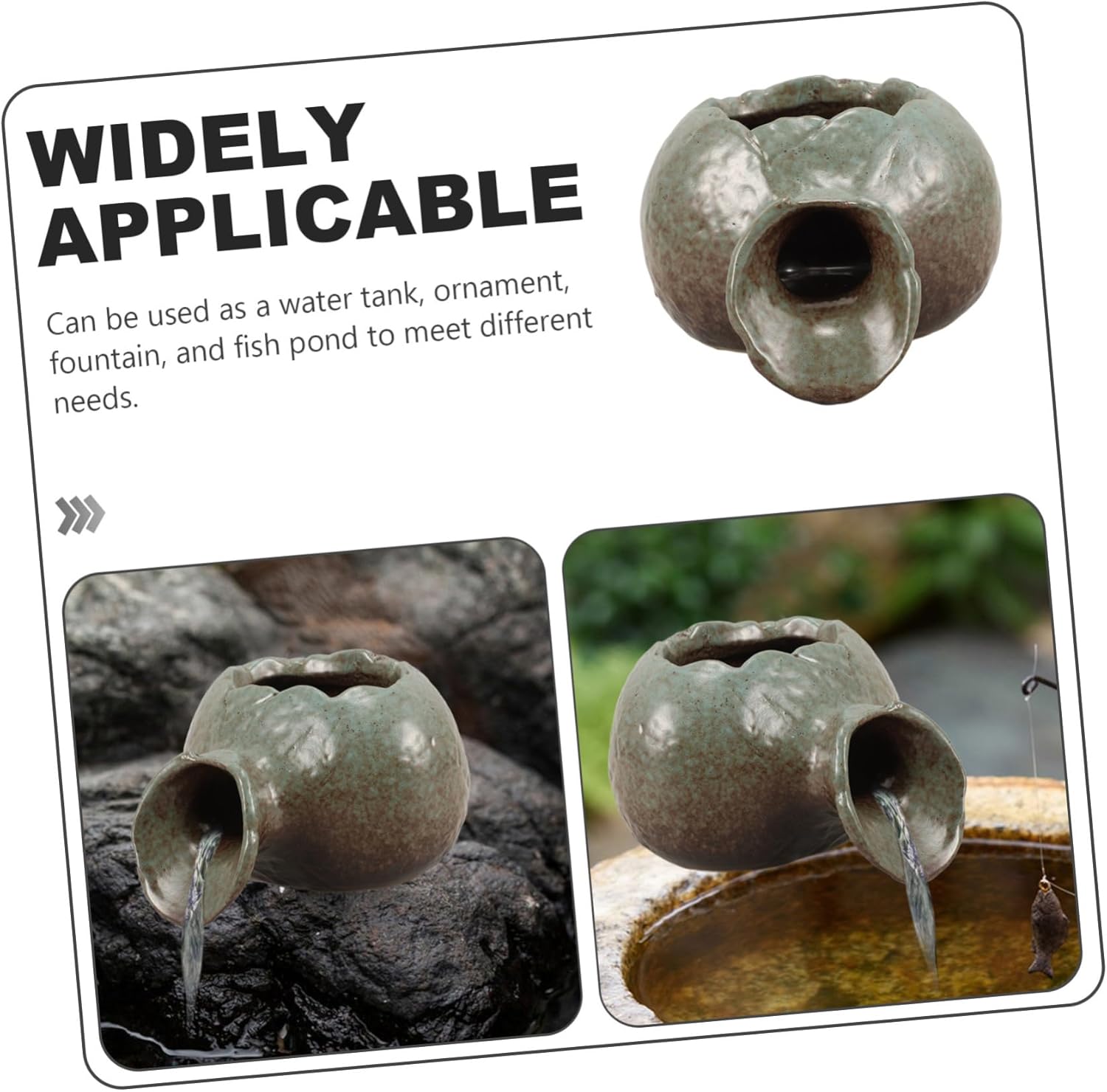 Cabilock 3pcs Water Dispenser Small Outdoor Fountain Ceramic Jar Waterfall Decor Garden Decor