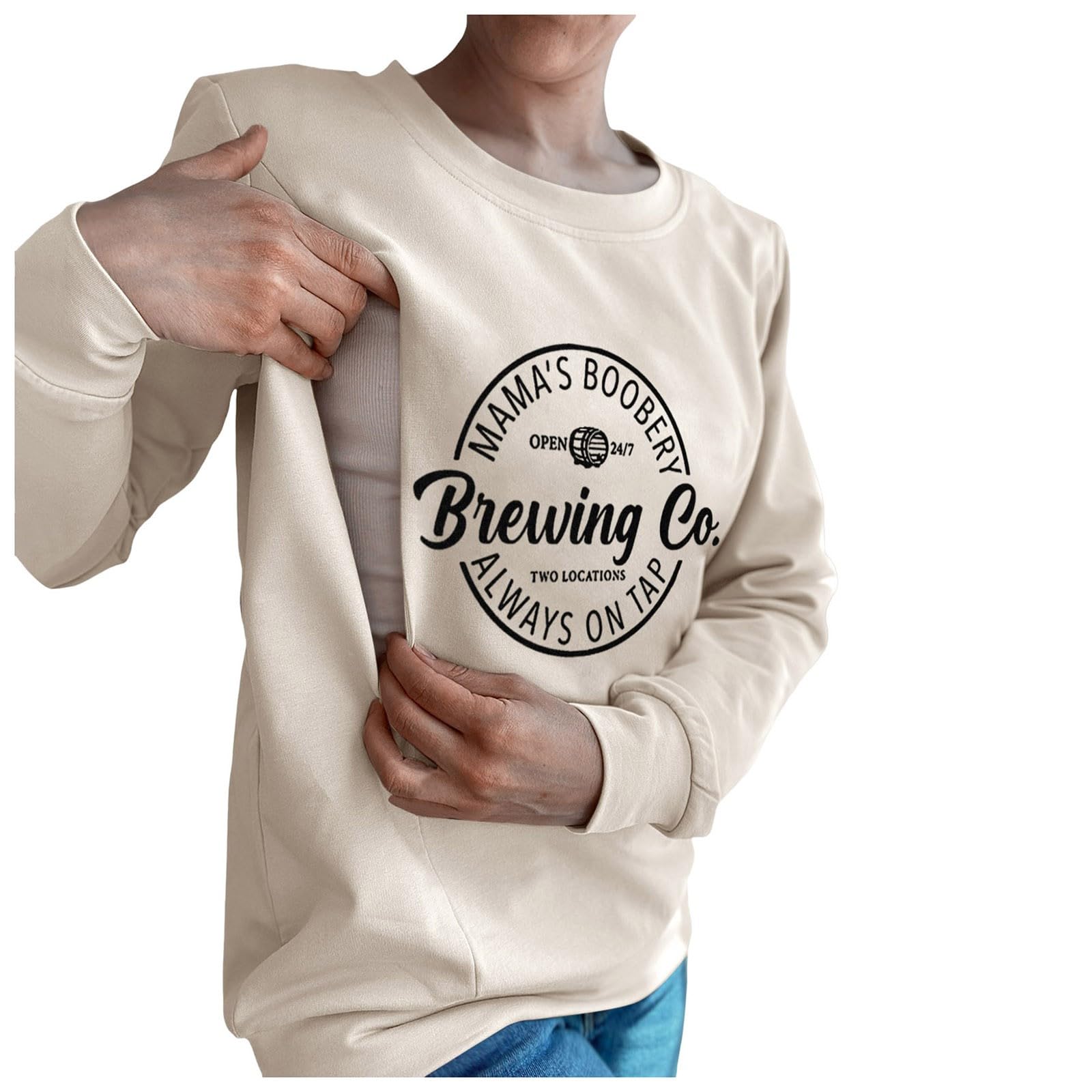 Damen-Pullover, lässig, Still-Sweatshirt, bequem, Reißverschluss, Stillpullover Umstandsmode Stillpullover Damen Pullover Rundhals Stillshirt Stillpullover Langarm Stillzeit Bequem Nursing Top