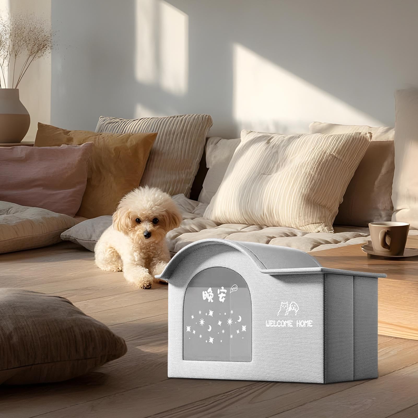 Casa de Gatos para Exteriores, casa de refrigeración Plegable para Perros, Refugio Plegable para Gatos pequeños, para Acampar al Aire Libre, Interior, terraza, balcón, apartamento, Viajes