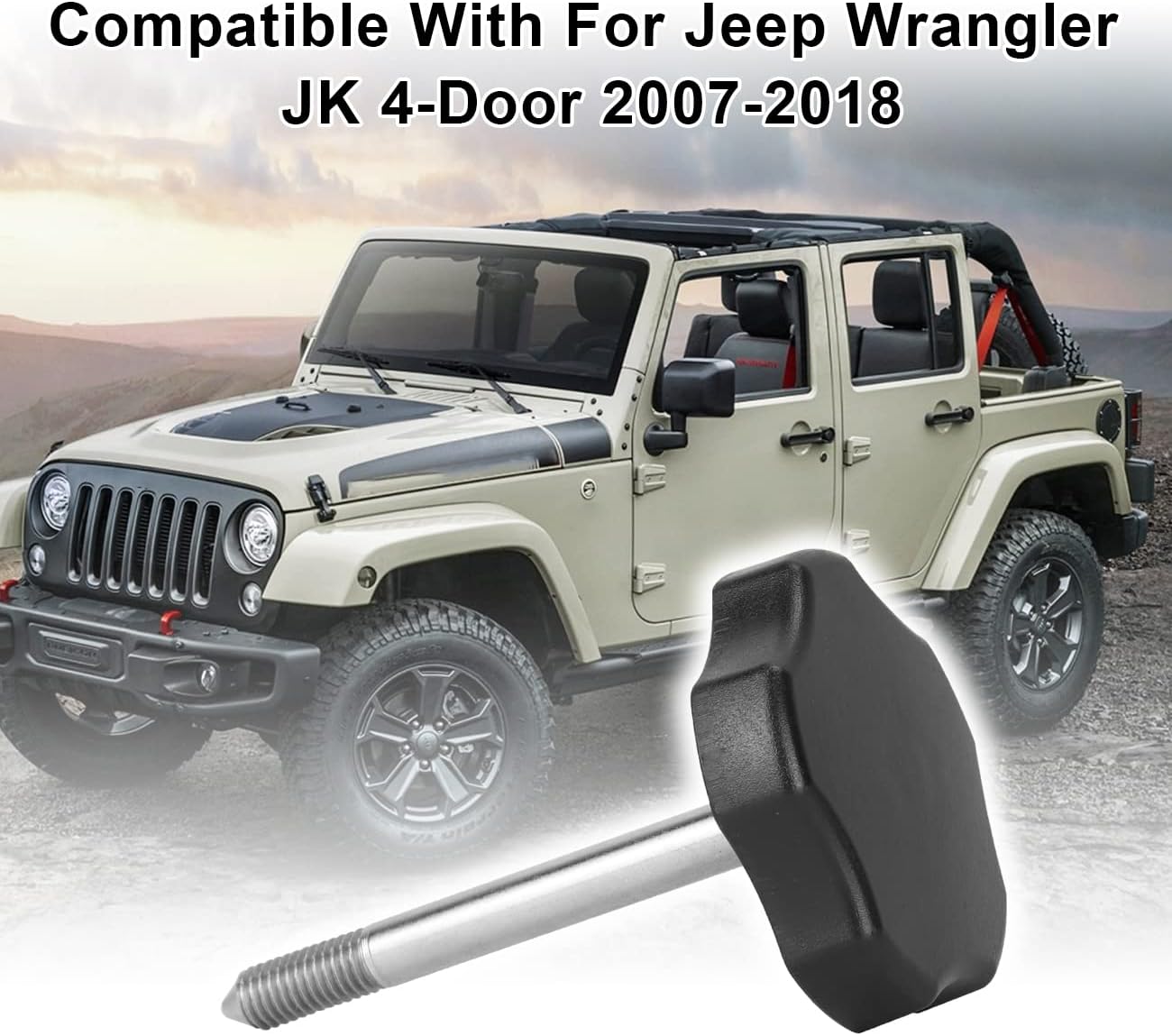 MFC Soft Top Door Surround Knob Kits Window Frame with Pin Compatible with for 1997-2018 Jeep Wrangler TJ/JK